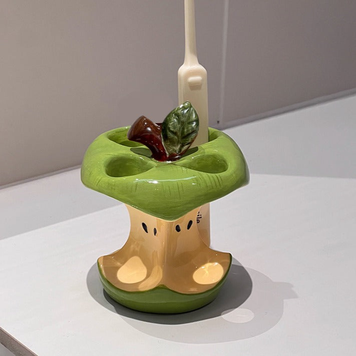 Fun Apple Core Toothbrush Holder