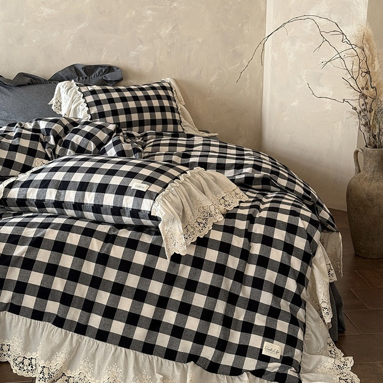 Countryside Lace Checker Bedding Set Collection