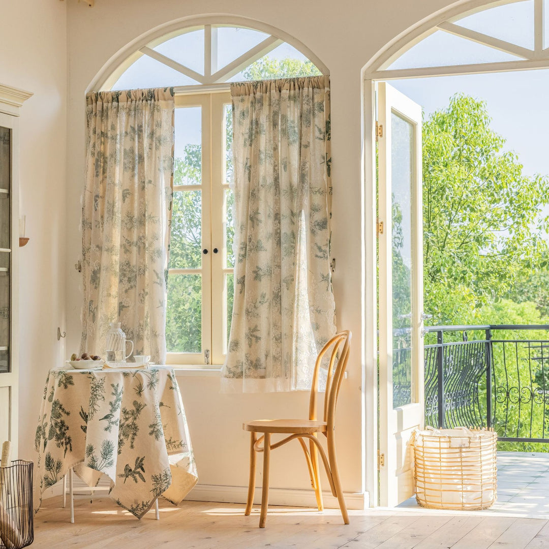 Green Pine Dual-Layer Curtain