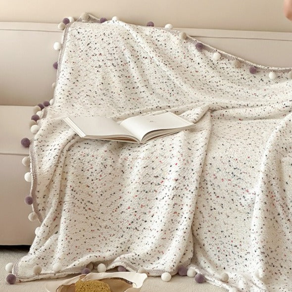 Pom-Pom Candy Quilted Blanket