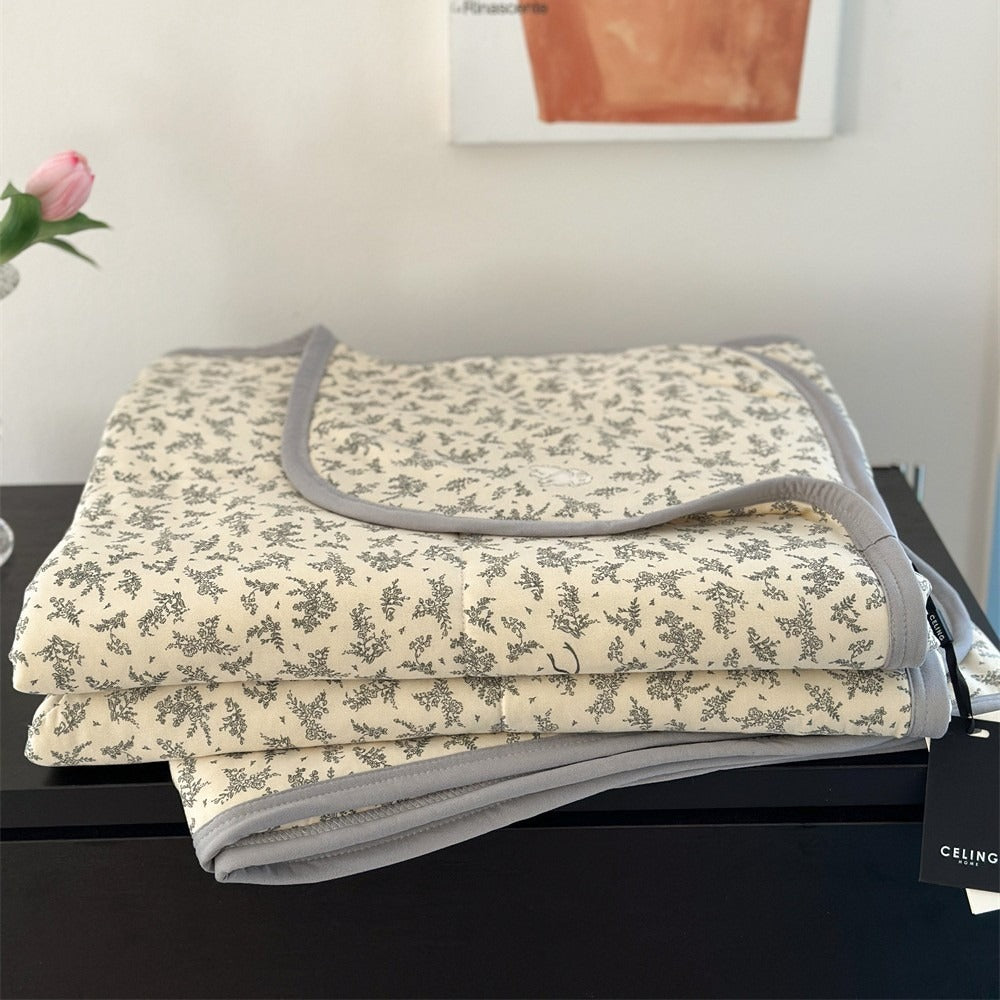 Bunny on Grass Summer Quilted Blanket