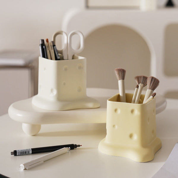 Swiss Cheese Brush Holder