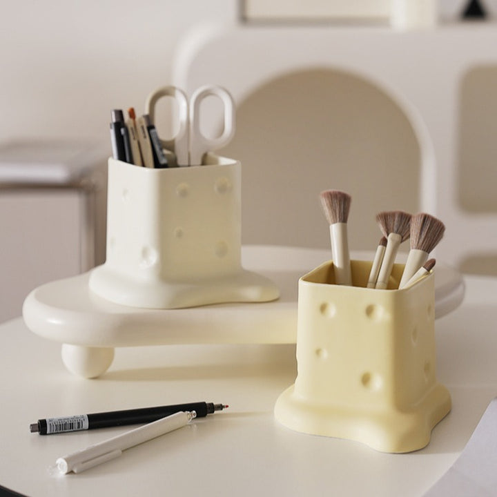 Swiss Cheese Brush Holder