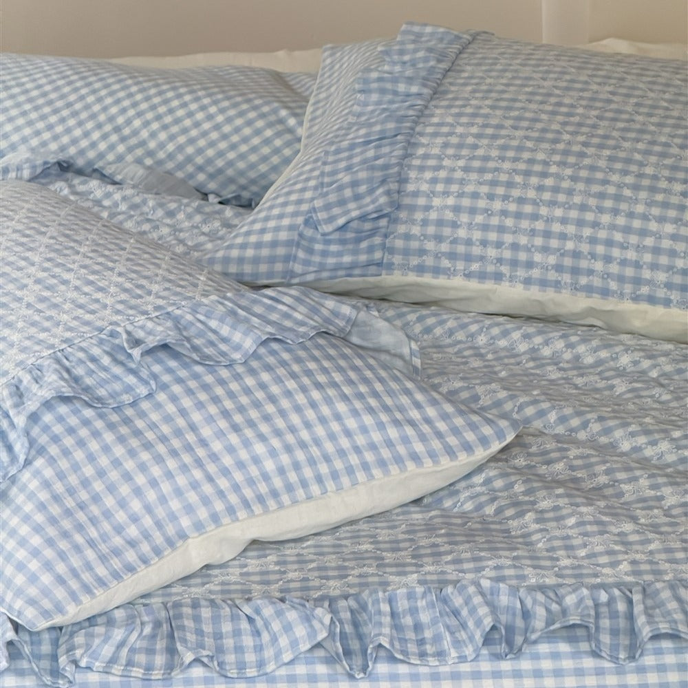 Mini Blue Checkerboard bedding Set