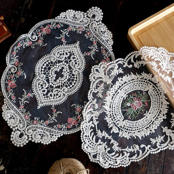 Vintage Garden Embroidered Coaster Set