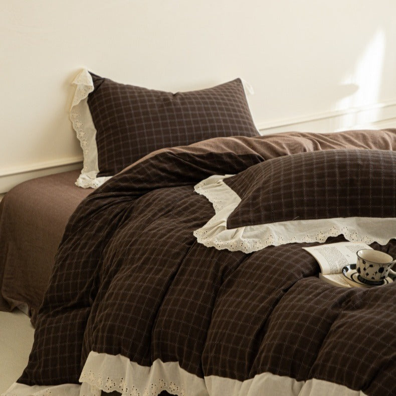 Morning Coffee Tartan Bedding Set