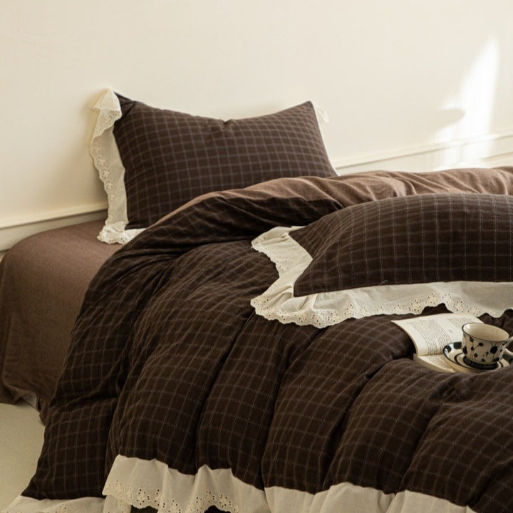 Morning Coffee Tartan Bedding Set