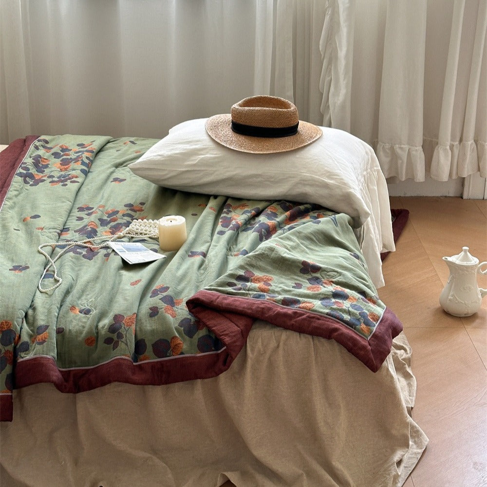 Foliage Summer Quilted Blanket