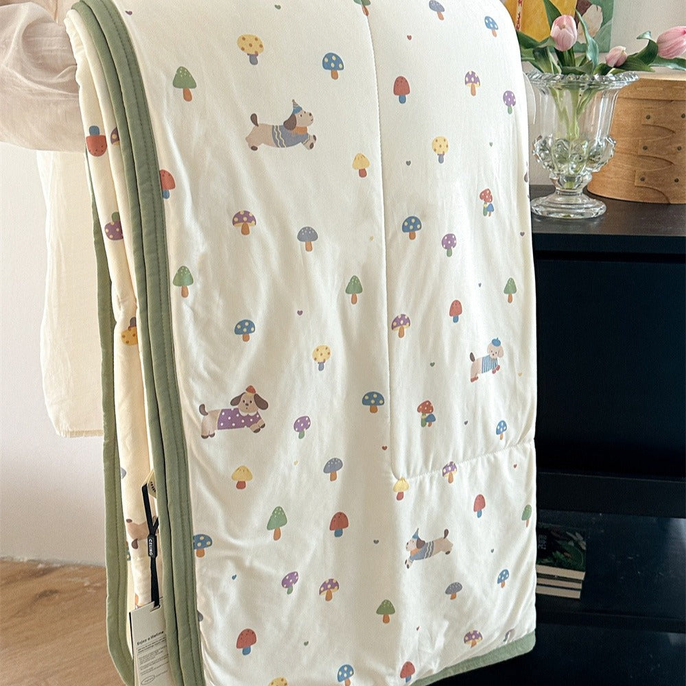 Dachshund Summer Quilted Blanket