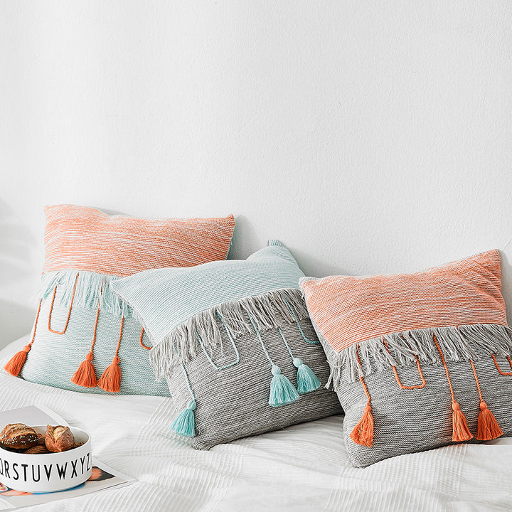 Chic Lattice Tassel Pillow