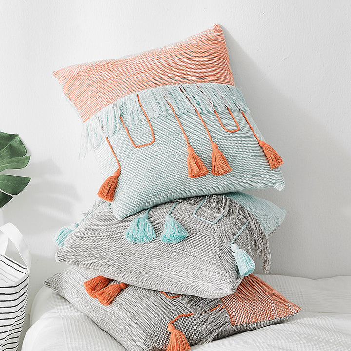Chic Lattice Tassel Pillow