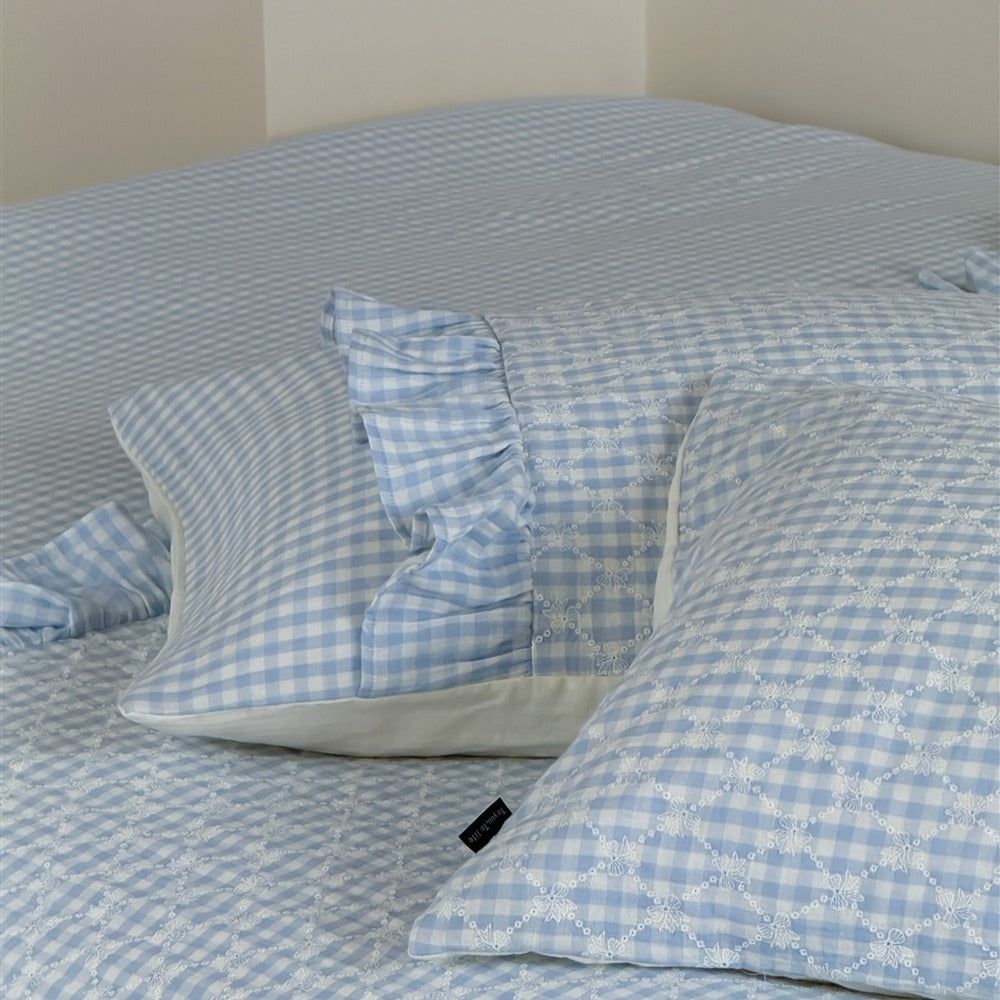 Mini Blue Checkerboard bedding Set