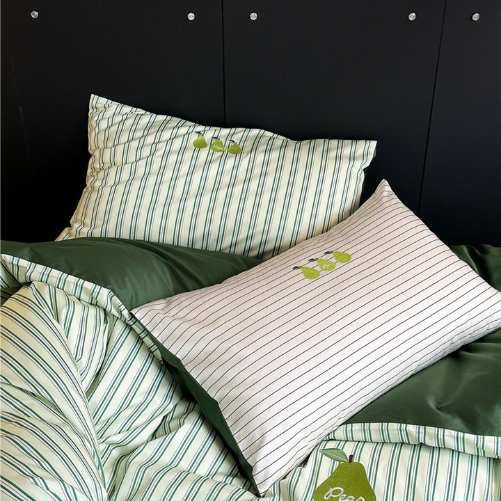 Green Pear Retro Bedding Set