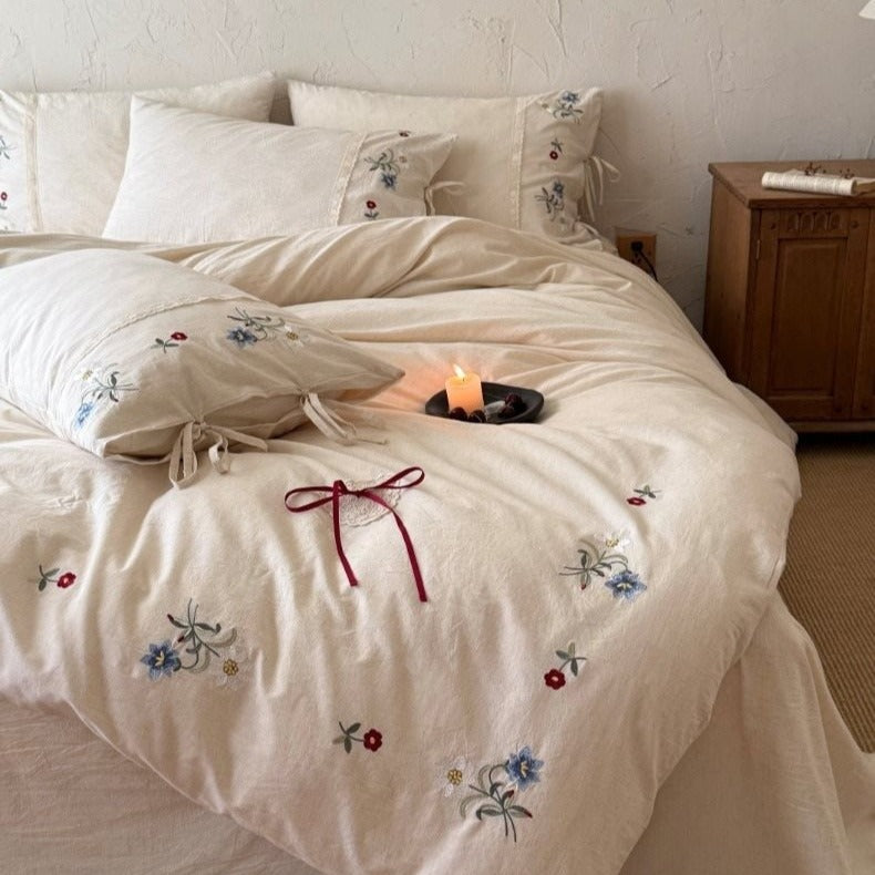 Wildflower Knot Linen Cotton Bedding Set