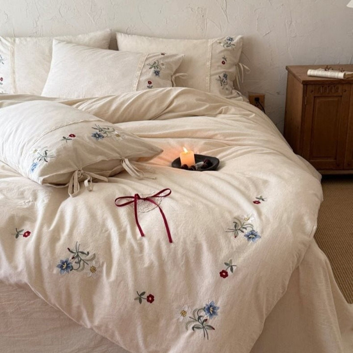 Wildflower Knot Linen Cotton Bedding Set