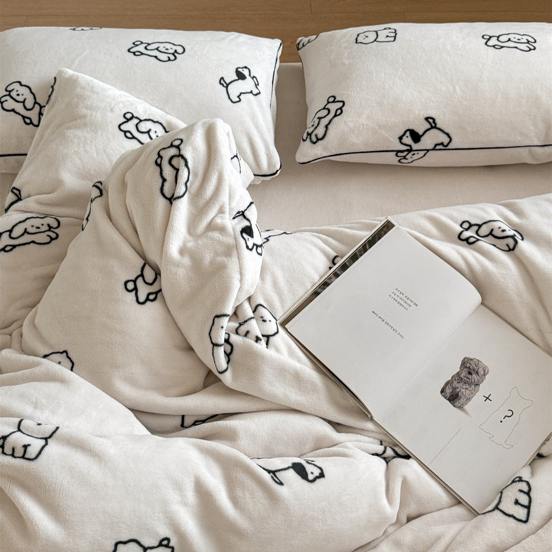 Lovely Puppy Warm Bedding Set