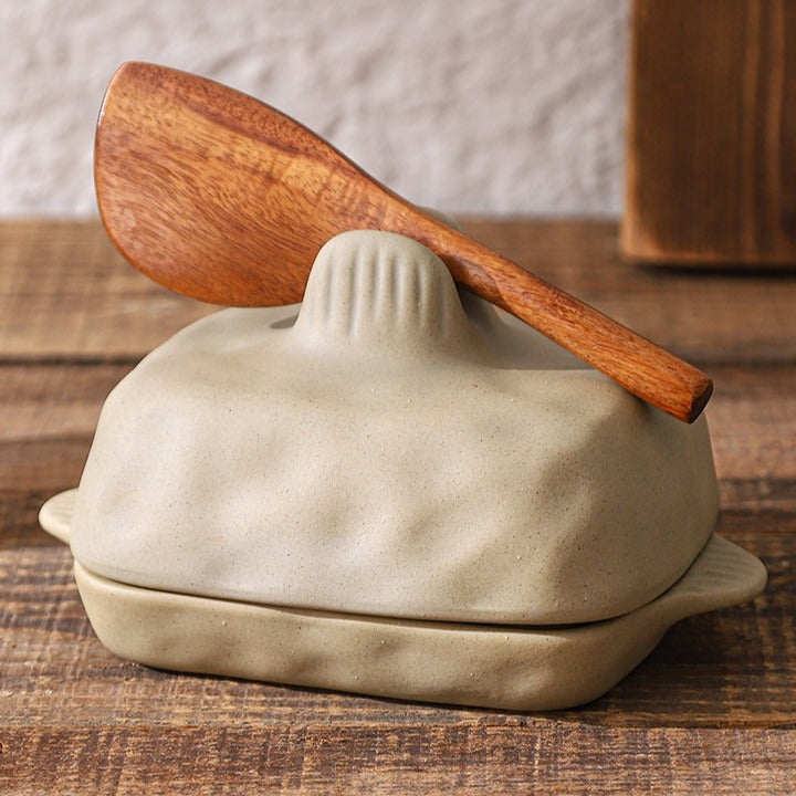 Earthy Ceramic Butter Keeper Set