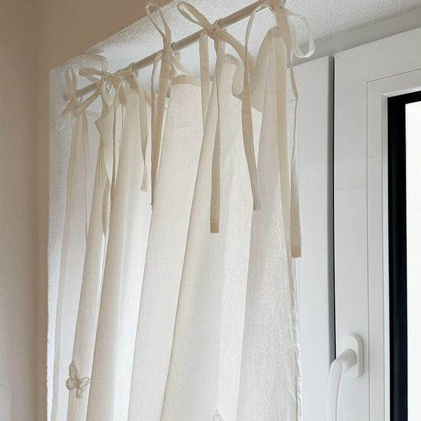 Creamy Butterfly Cabinet Curtain