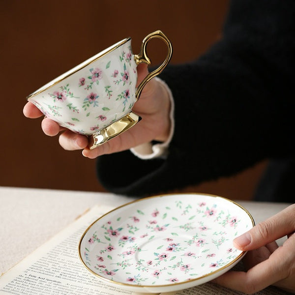 Golden Garden Sprig Teacup Set