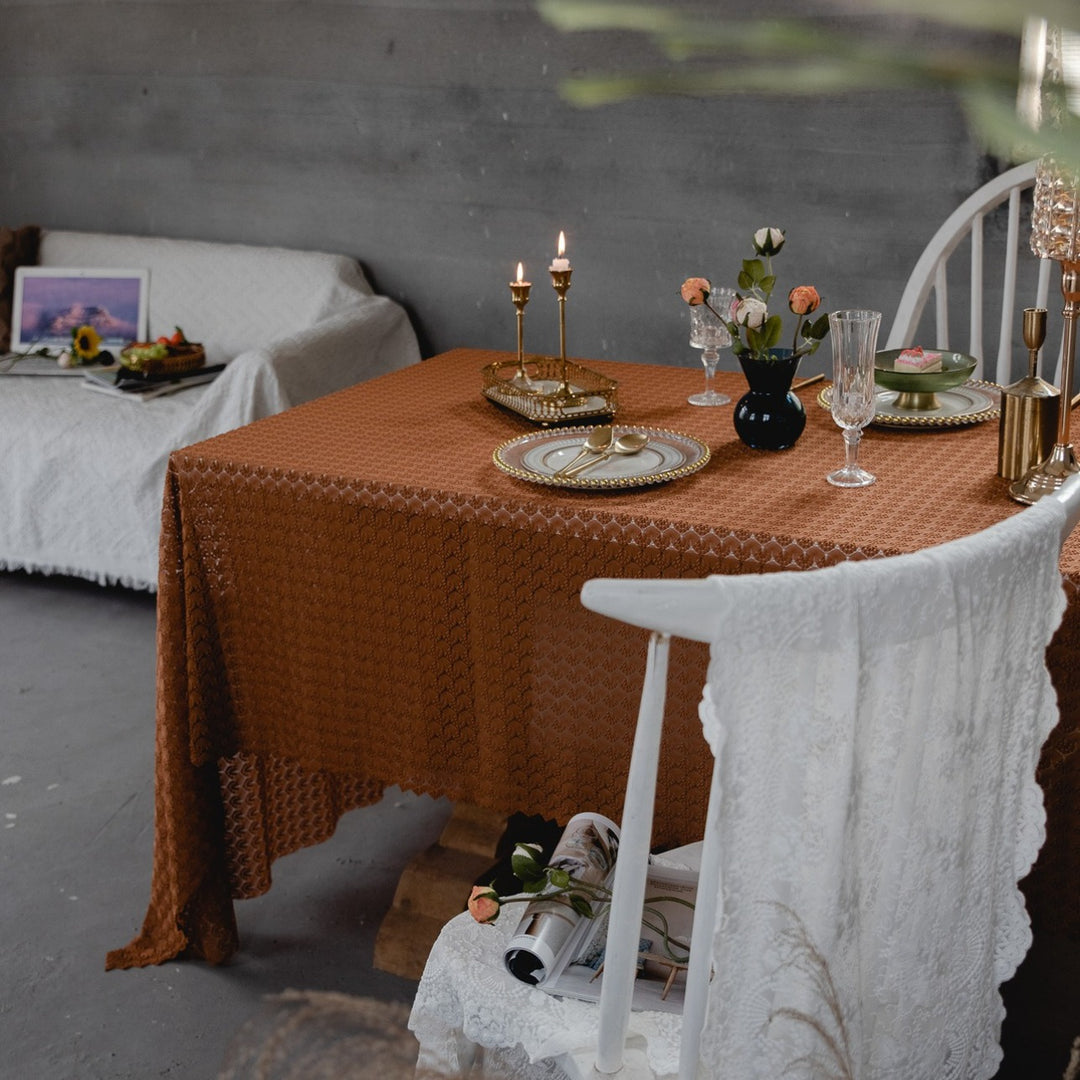 Rustic Ripple Lace Tablecloth