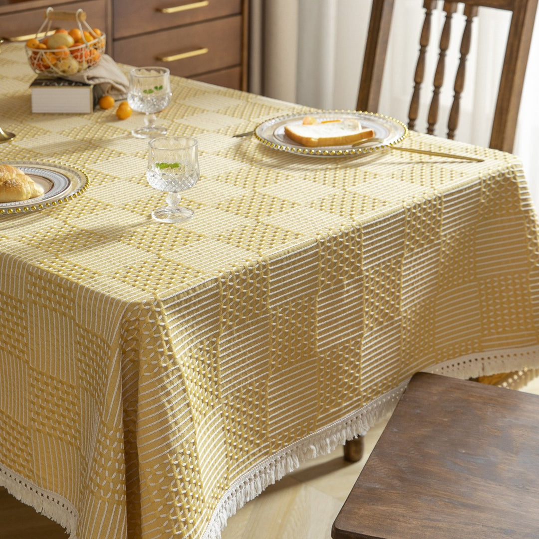 Vintage Geo Weave Tablecloth
