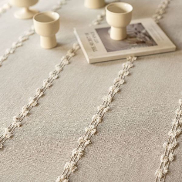 Farmhouse Pom Pom Tassel Tablecloth