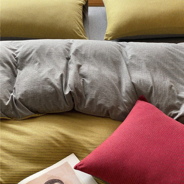 Knit Stripe Bedding Set