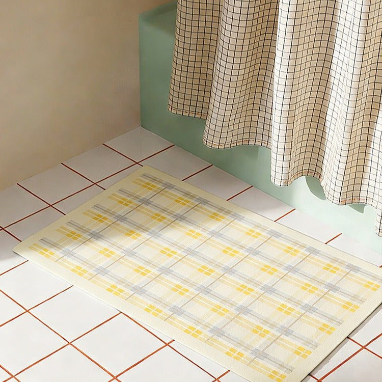 Sunny Gingham Check Bath Mat