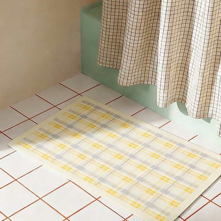 Sunny Gingham Check Bath Mat