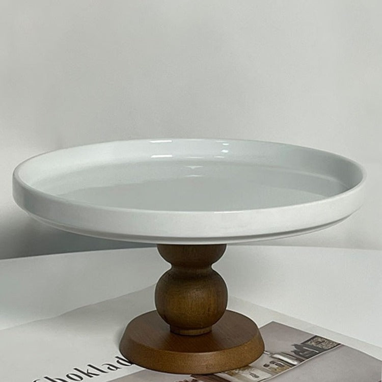 Wood Base Cake Stand