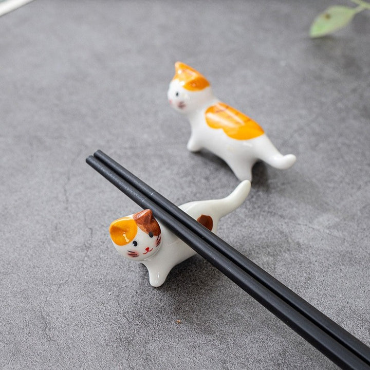 Wagging Tail Cat Chopsticks Holder Set