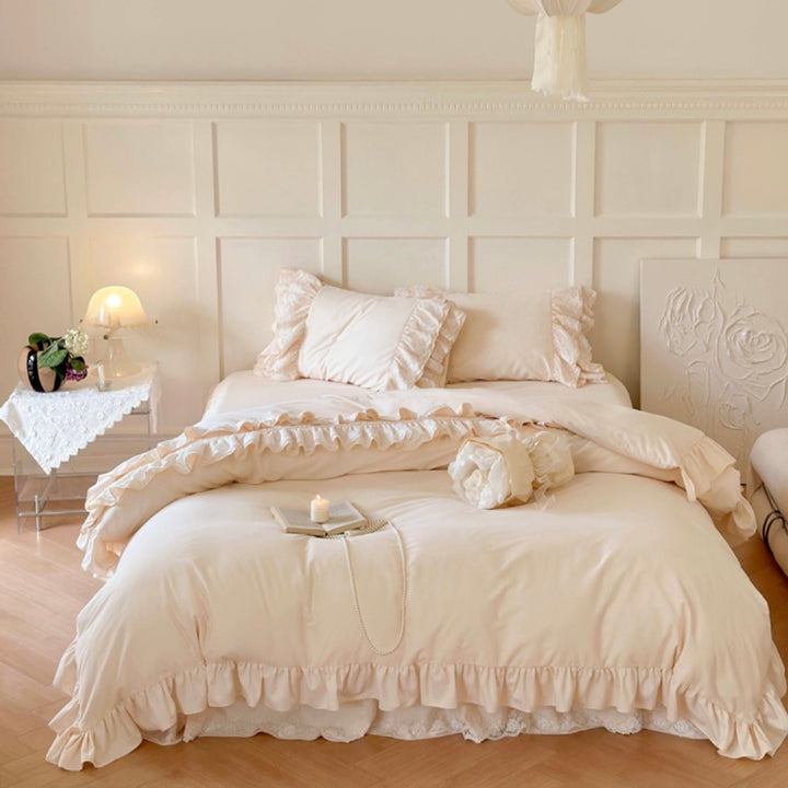 Jasmine Cream Ruffle Bedding Set