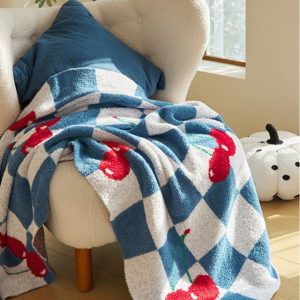 Cherry Picnic Checker Throw