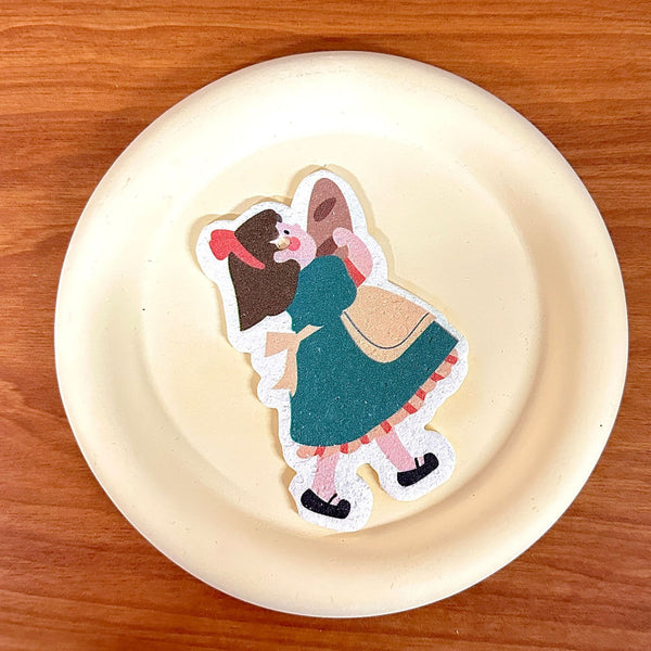 Bread Girl Dish Sponge Set