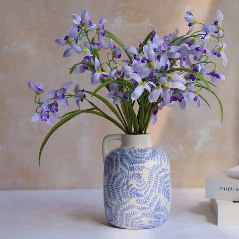 Blue Leave Ceramic Vase Collection