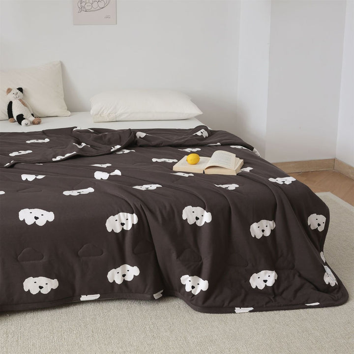 Cloudy Puppy Summer Quilted Blanket