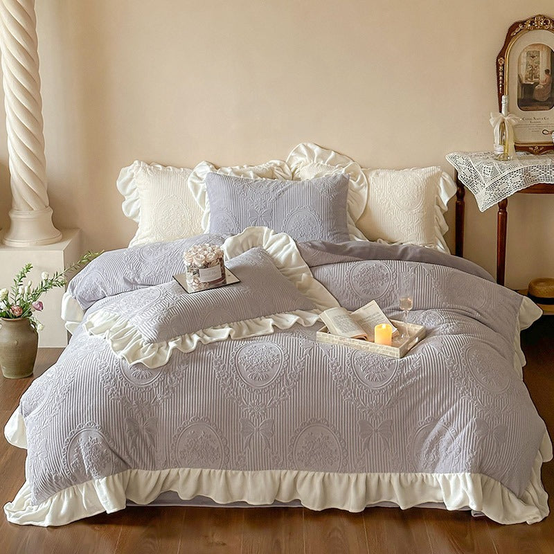 Warm French Ruffle Bedding Set