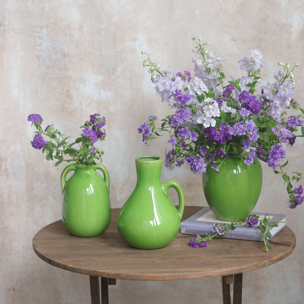 Green Crackle Ceramic Vase