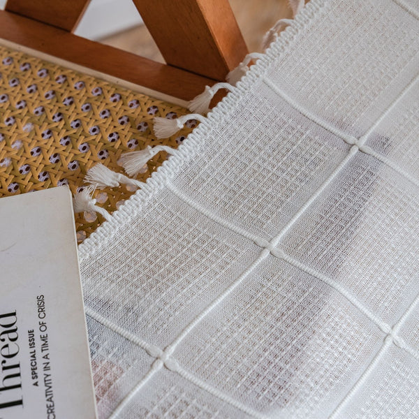 Sunlit Check Fringe Curtain