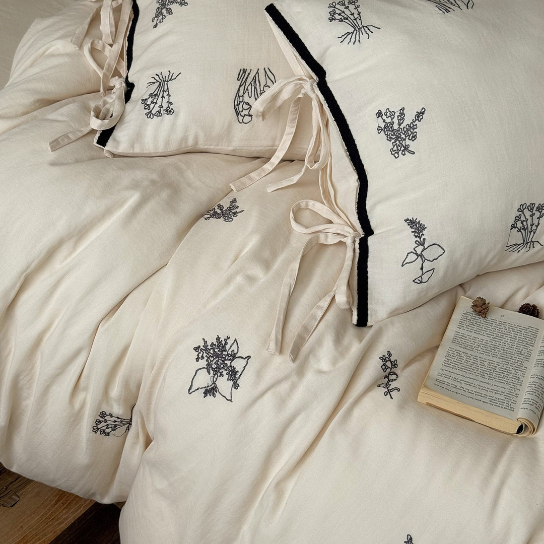 Herb Embroidery Bedding Set
