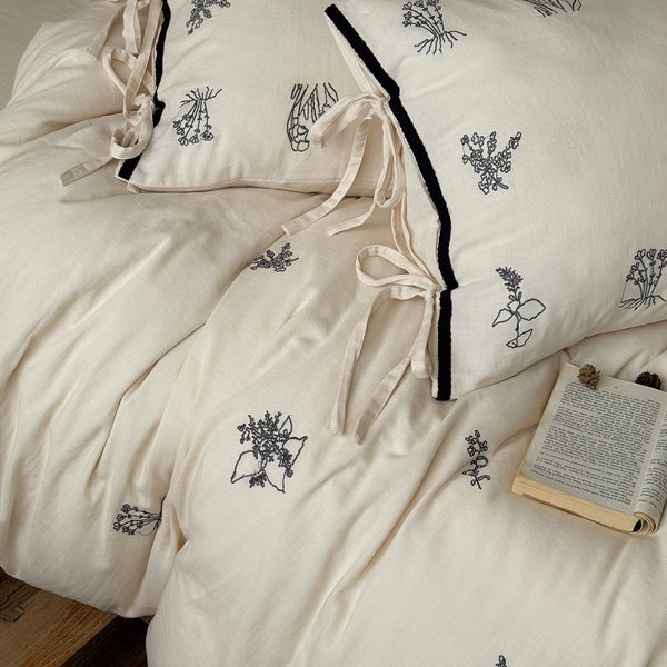 Herb Embroidery Bedding Set