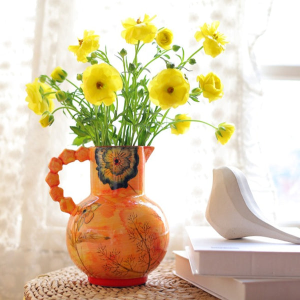 Fiesta Ceramic Pitcher Vase