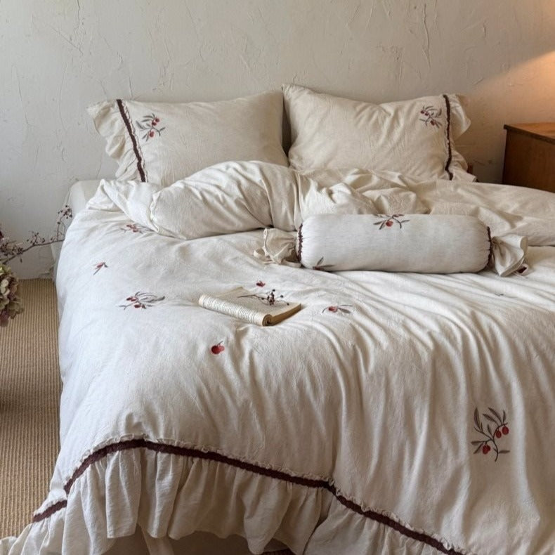 Wild Berry Linen Cotton Bedding Set