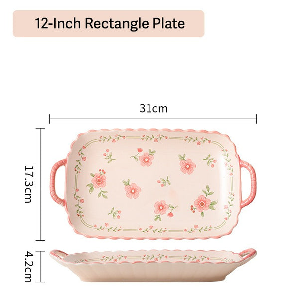 Pink Flora Ceramic Dining Set