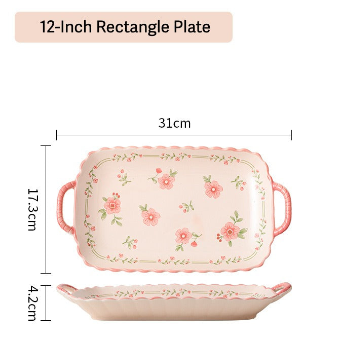 Pink Flora Ceramic Dining Set