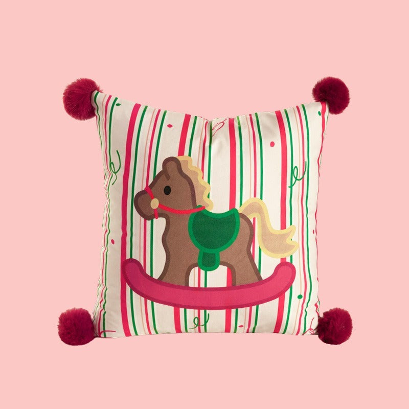 Xmas Pom-Pom Square Cushion