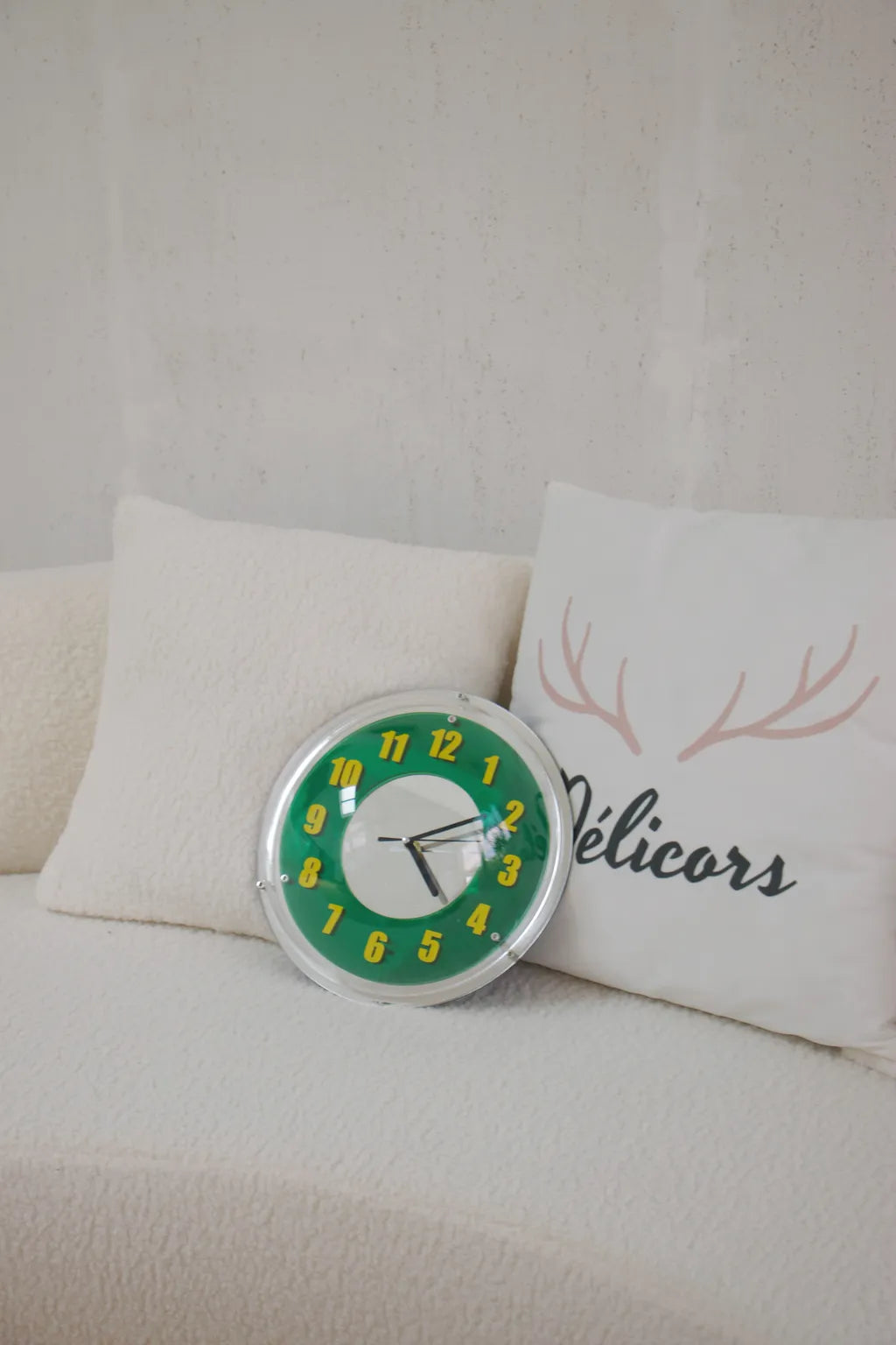 Chrome Green Reflector Clock -- Delicors