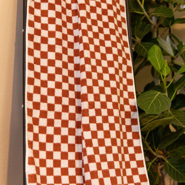Classic Checkerboard Towel Collection-red checker in living room