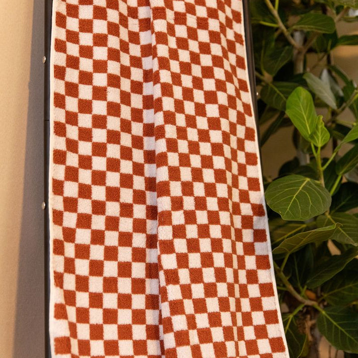 Classic Checkerboard Towel Collection-red checker in living room