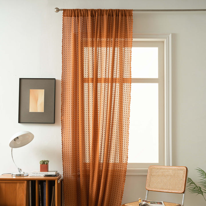 Orange Curve Lace Curtain